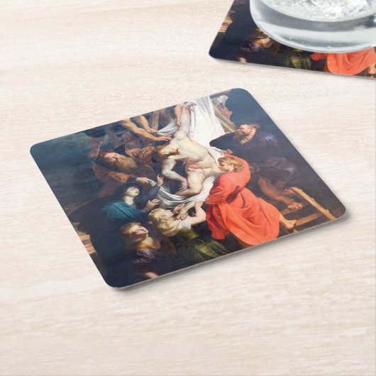 Der Abstieg vom Kreuz, Rubens Rechteckiger Pappuntersetzer (angewinkelt)