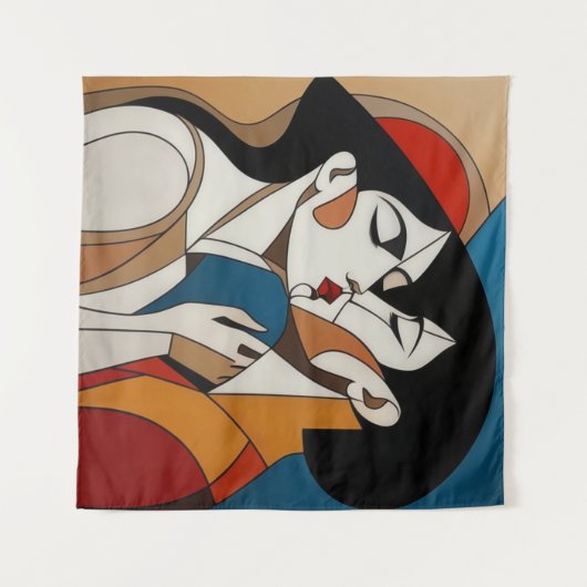 Der Abstrakte Kuss Wandteppich (Vorderseite (Horizontal))