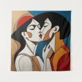 Der Abstrakte Kuss Wandteppich (Vorderseite)