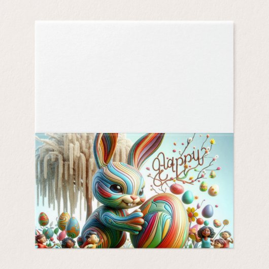 Der Abstrakte Osterhase lächelte (Außenseite Aufgefaltet)