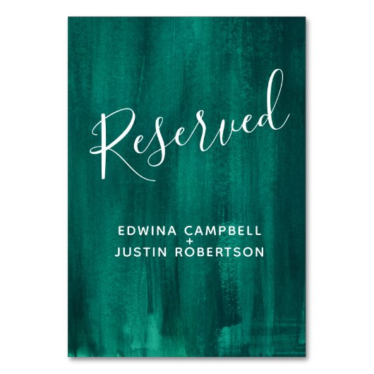 Der abstrakte Tisch ist reserviert Tischnummer (Rückseite)