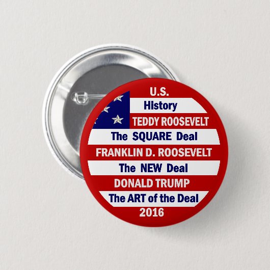 Der abwärts Bogen von US-Geschichte Button (Vorne & Hinten)