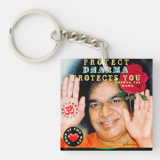 Der Acrylschlüsselanhänger Sathya Sai Baba "Protec Schlüsselanhänger (Vorderseite)
