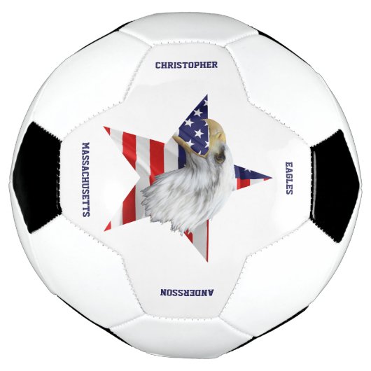 Der Adler, die amerikanische Flagge, der Star Fußball (Gedreht)