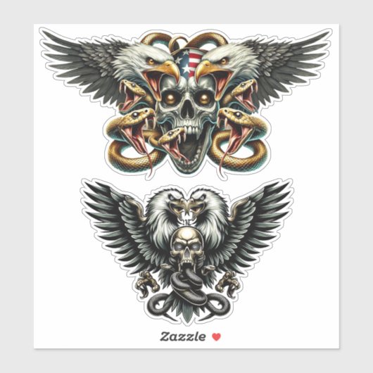 Der Adler und Schlangen Gott der Finsternis Dämon Aufkleber (Blatt)