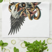 Der Adler und Schlangen Gott der Finsternis  Dämon Geschirrtuch (Gefaltet)