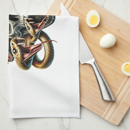 Der Adler und Schlangen Gott der Finsternis Dämon Geschirrtuch (Viertel Falte)