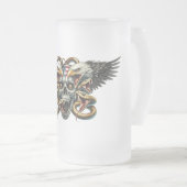 Der Adler und Schlangen Gott der Finsternis  Dämon Mattglas Bierglas (VorderseiteRechts)