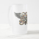 Der Adler und Schlangen Gott der Finsternis  Dämon Mattglas Bierglas (Vorderseite Links)