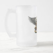 Der Adler und Schlangen Gott der Finsternis  Dämon Mattglas Bierglas (Links)