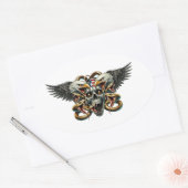 Der Adler und Schlangen Gott der Finsternis  Dämon Ovaler Aufkleber (Umschlag)