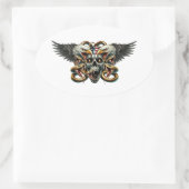 Der Adler und Schlangen Gott der Finsternis  Dämon Ovaler Aufkleber (Tasche)