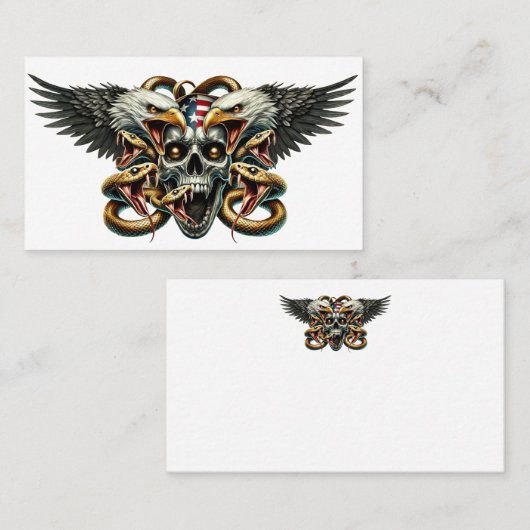 Der Adler und Schlangen Gott der Finsternis Visitenkarte (Vorne/Hinten)