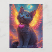 Der Adorable Grau Angel Kitten Postkarte (Vorderseite)