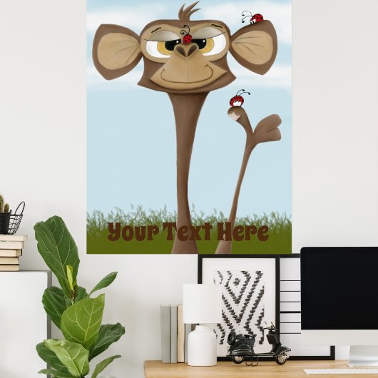 Der Adorable Monkey und seine Ladybug-Freunde Poster (Heimbüro)
