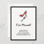 Der Adressenwechsel der modernen Lady & High Heel Ankündigungspostkarte (Vorne/Hinten)