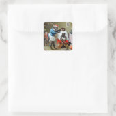 Der Affe Barber Quadratischer Aufkleber (Tasche)