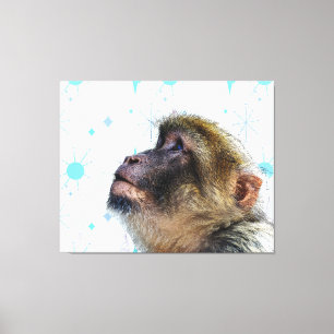 Der Affe blickt auf das moderne Hintergrundbild de Leinwanddruck