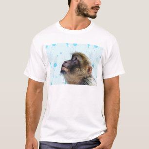 Der Affe blickt auf das moderne Hintergrundbild de T-Shirt