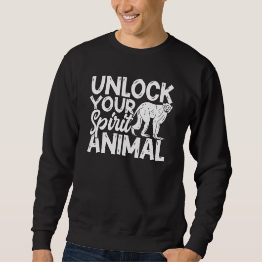 Der Affe entriegelt den Geist Tier Wildtiermonke Sweatshirt (Vorderseite)
