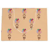 Der Affe fliegt mit farbenfroher Balloons-Karte gr Große Geschenktüte (Vorderseite)