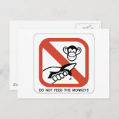 Der Affe I darf nicht Gefüttert werden Postkarte (Vorne/Hinten)