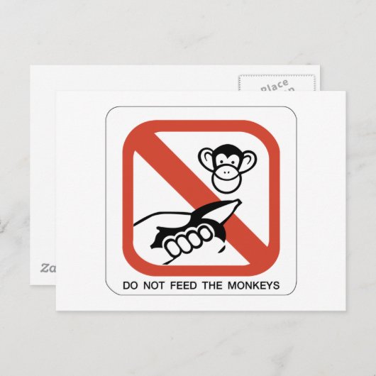 Der Affe I darf nicht Gefüttert werden Postkarte (Vorne/Hinten)
