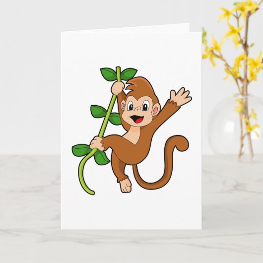 Der Affe im Dschungel Karte (Gelbe Blume)