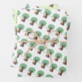 Der Affe isst Bananenwaschpapier mit einem flachen Geschenkpapier Set (Beispiel)