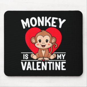 Der Affe ist mein Niedlicher Affe im Valentinherz Mousepad