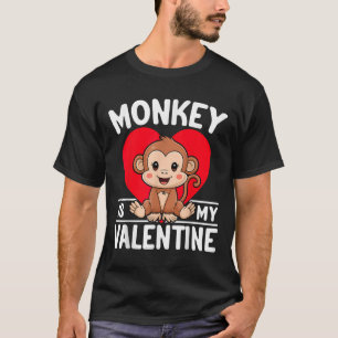 Der Affe ist mein Niedlicher Affe im Valentinherz T-Shirt