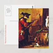 Der Affe Maler Postkarte (Vorne/Hinten)