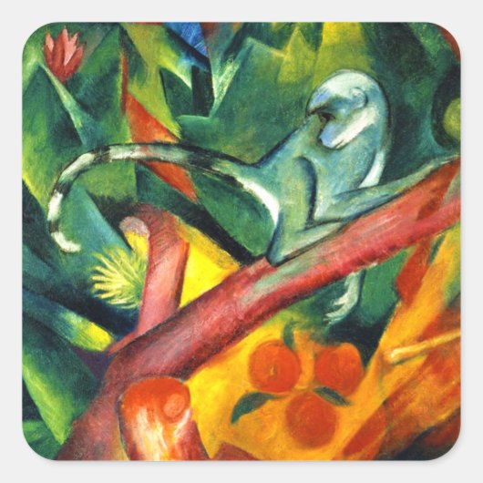 Der Affe Quadratischer Aufkleber (Vorderseite)