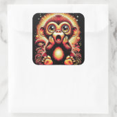 Der Affe schockiert Quadratischer Aufkleber (Tasche)