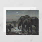 Der afrikanische Elefant von Joseph Wolf Postkarte (Vorne/Hinten)