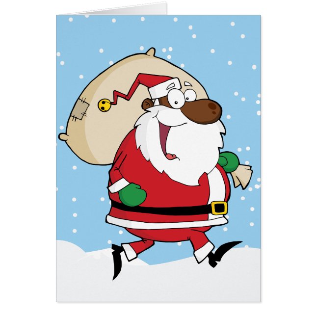 Der afroamerikanische Weihnachtsmann läuft mit Ges (Vorne)