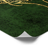 Der ägyptische Scarab-Käfer mit Ankh auf grün Poster (Ecke)