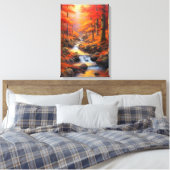 Der Ahornwald reflektiert das Sonnenlicht Leinwanddruck (Insitu (Schlafzimmer))