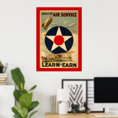Der Air Service "Learn-Earn" (Rote Grenze) Poster (Heimbüro)