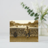 Der Akkordeon-Spieler - Pont des Arts, Paris Postkarte (Stehend Vorderseite)