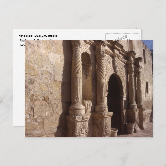 Der ALAMO-Schrein der texanischen Freiheit Postkarte (Vorne/Hinten)
