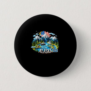 Der Alaska-Staat in den USA Button