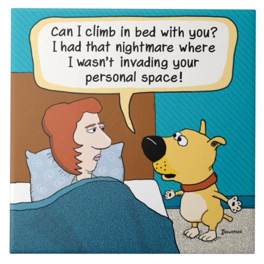 Der Albtraum des lustiger Hundes Fliese (Vorderseite)