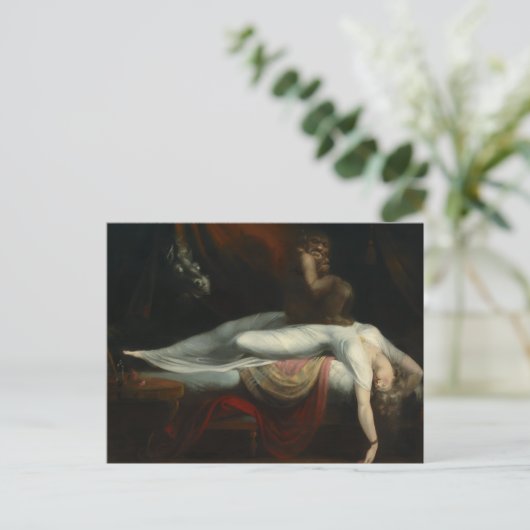 Der Albtraum Henry Fuseli Malerei Postkarte (Stehend Vorderseite)
