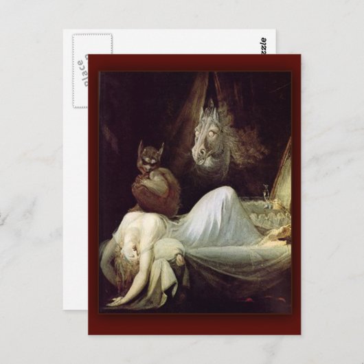 Der Albtraum von Henry Fuseli, 1781 Postkarte (Vorne/Hinten)