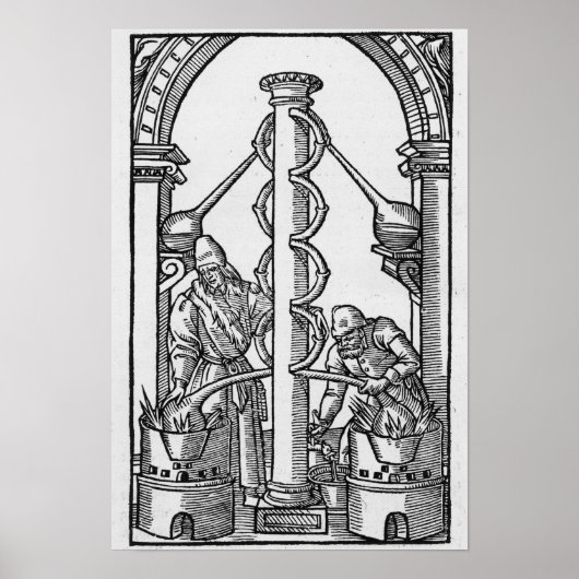 Der Alchemist am Arbeitsplatz Poster (Vorne)