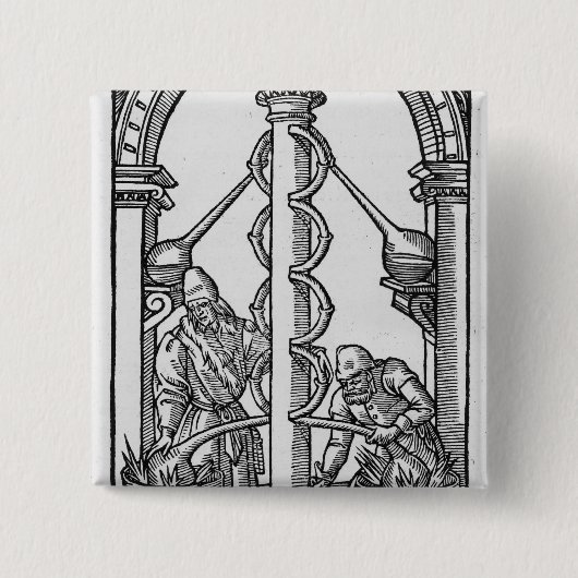 Der Alchemist bei der Arbeit Button (Vorderseite)