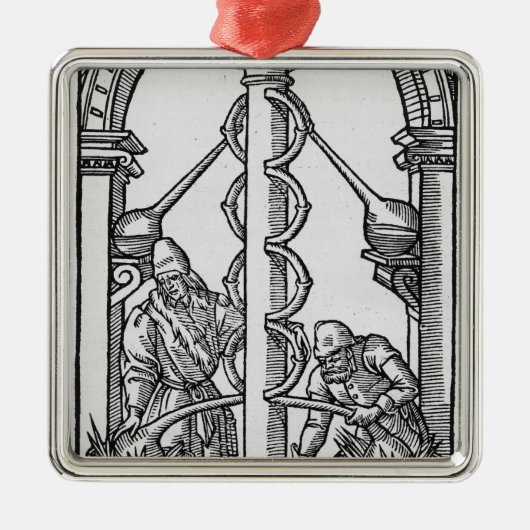 Der Alchemist bei der Arbeit Silbernes Ornament (Vorne)