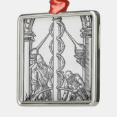Der Alchemist bei der Arbeit Silbernes Ornament (Links)