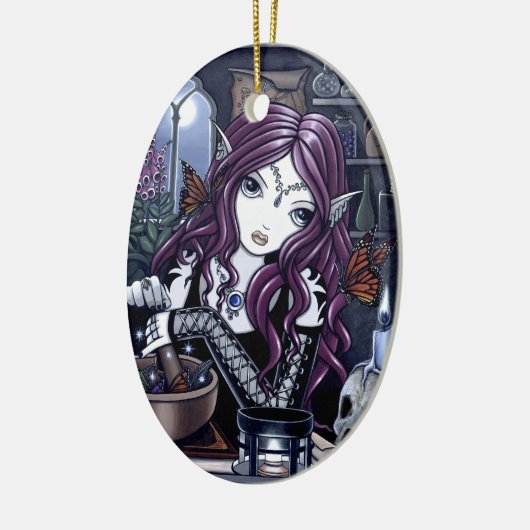 "Der Alchemist-" gotische Trank-Feen-Verzierung Keramik Ornament (Links)